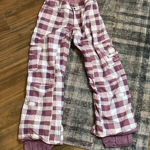 Button Stow Cargo Pant purple plaid